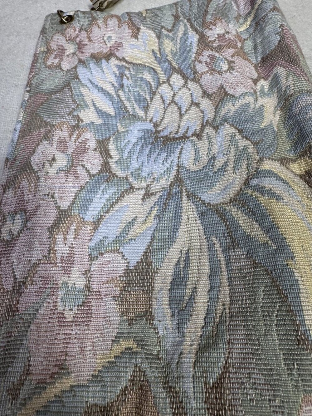 Vintage 80s Floral Tapestry Clutch Wristlet - Coquette Cottagecore Grandmacore - Picture 7 of 13